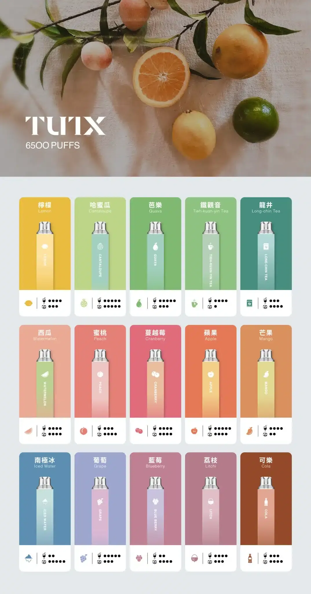 TUTX拋棄式電子煙6500口